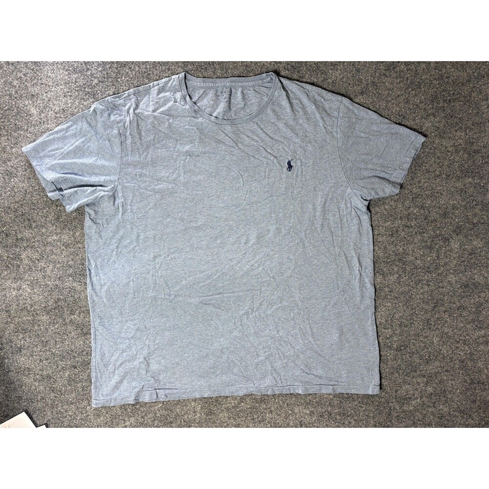 Polo Ralph Lauren Shirt Mens 2XL Blue Crew Neck Cotton Logo Tee Basic Casual